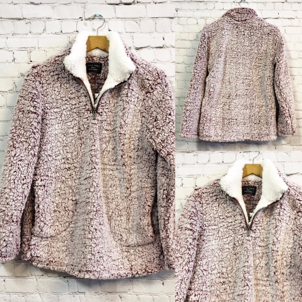 New! Cozy half-zip Sherpa sweater